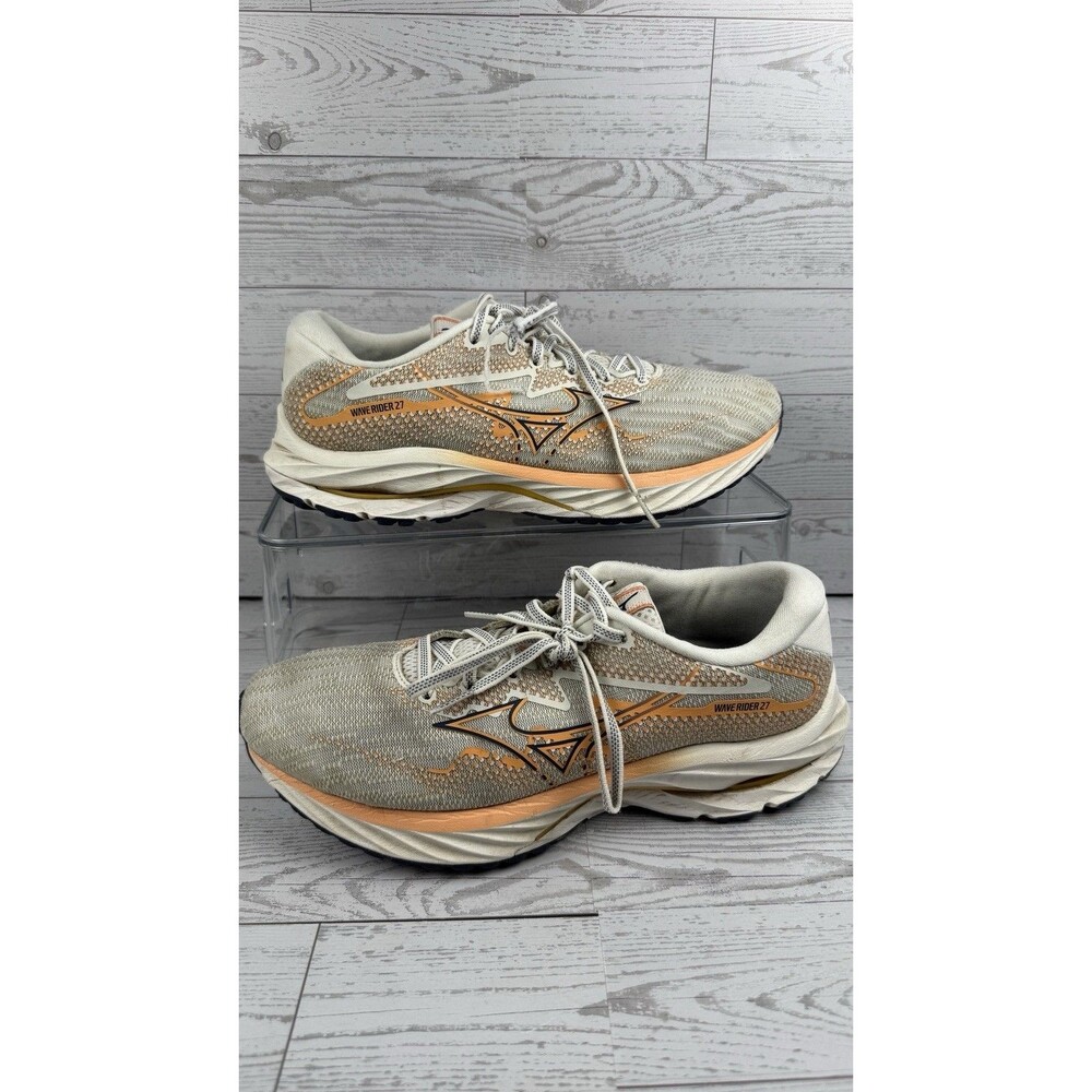 Mizuno Wave Rider 27 Womens Running Shoes Size 9 Peach Gray #116 - Picture 1 of 8